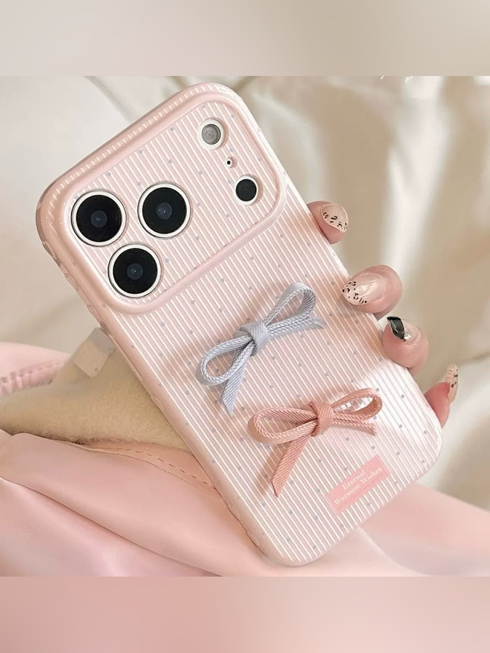 Cute Pink Bow Case for iPhone 16 Pro Max